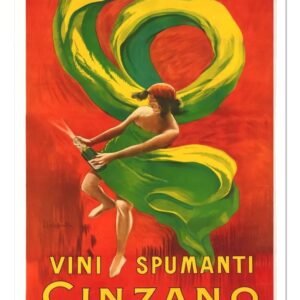 Cinzano Vini Spumanti Vintage Poster, Vintage Italian Drink Advertising Print, Alcohol Poster