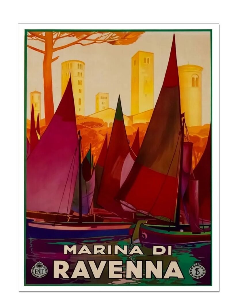 Marina Di Ravenna ENIT Travel Poster, Italian Tourism Poster Print