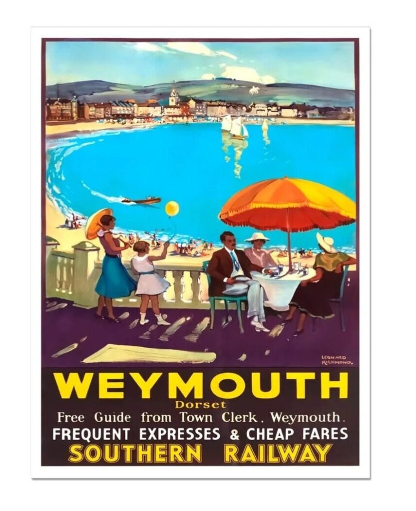 Weymouth Dorset, Vintage British Travel Ad Poster, Southern Railway Poster