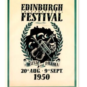 Edinburgh International Festival Of Music And Drama, Vintage British Travel Poster