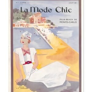 Vintage fashion poster, la mode chic, 1920's fashion illustration