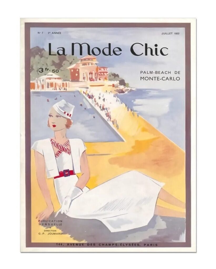 Vintage fashion poster, la mode chic, 1920's fashion illustration