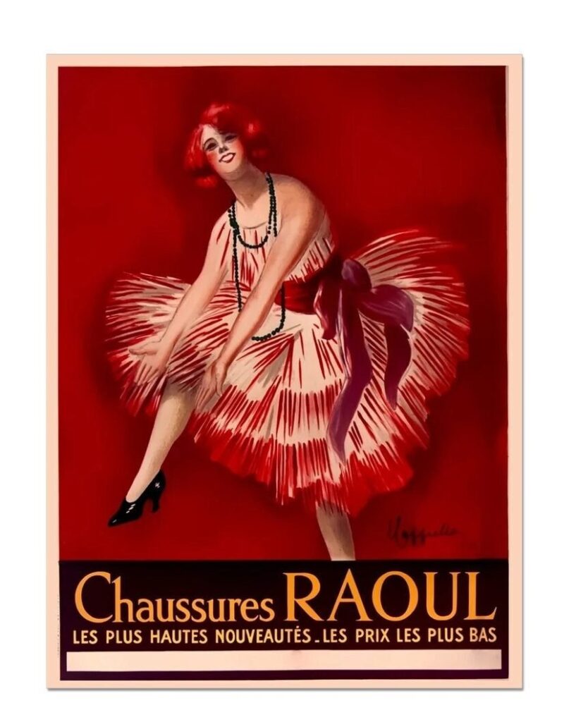 Chaussures Raoul – Leonetto Cappiello (1922) | Vintage French Fashion Advertising Poster, vintage fashion poster, shoe ad poster, vintage shoes poster