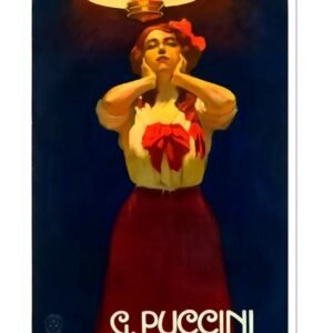 La Fanciulla del West, Vintage Puccini Italian Opera Poster, Theatre Poster