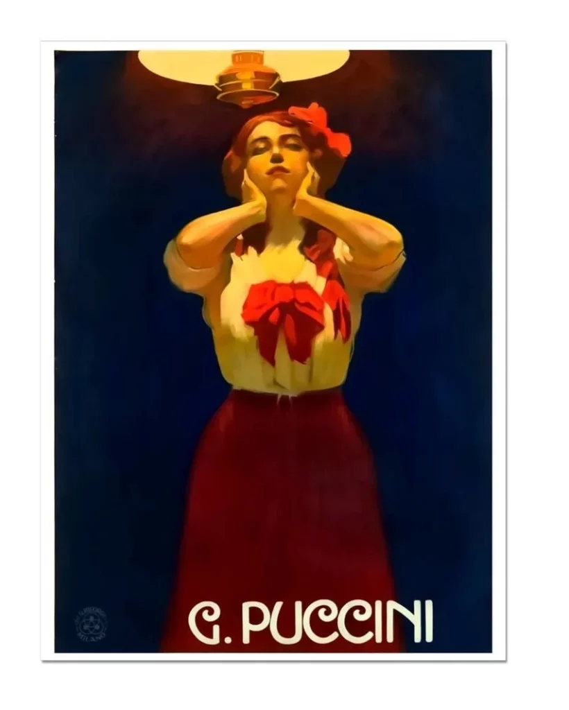 La Fanciulla del West, Vintage Puccini Italian Opera Poster, Theatre Poster