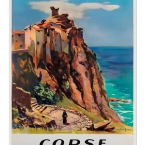 Vintage Corsica French Travel Poster,Société National des Chemins de fer Français , On Matte Paper Or Rolled Canvas.