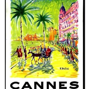 Cannes, Vintage French Riviera Travel Poster, Societe Nazionale Des Chemins Fer Francais, Print, World Travel On Matte Paper Or Canvas