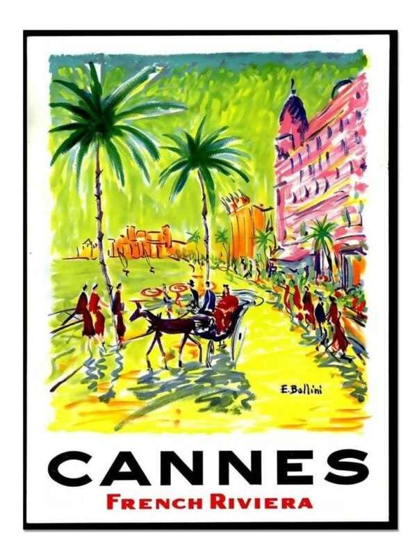 Cannes, Vintage French Riviera Travel Poster, Societe Nazionale Des Chemins Fer Francais, Print, World Travel On Matte Paper Or Canvas