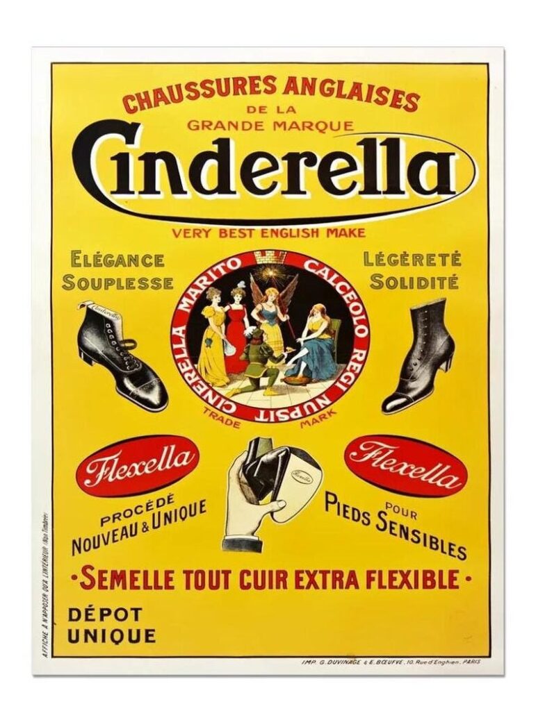 Chaussures Anglaises De La Grande Marque Cinderella Vintage French Shoe Poster