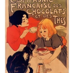 Chocolats Compagnie Française, Thés Compagnie Française, Vintage French Advertising Poster Print, Food Poster Ad Kitchen Bar Print.