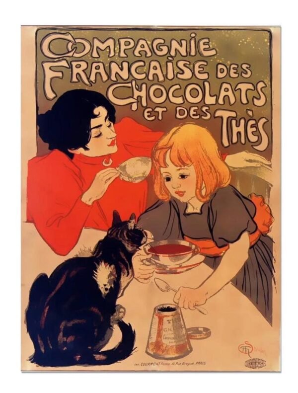 Chocolats Compagnie Française, Thés Compagnie Française, Vintage French Advertising Poster Print, Food Poster Ad Kitchen Bar Print.