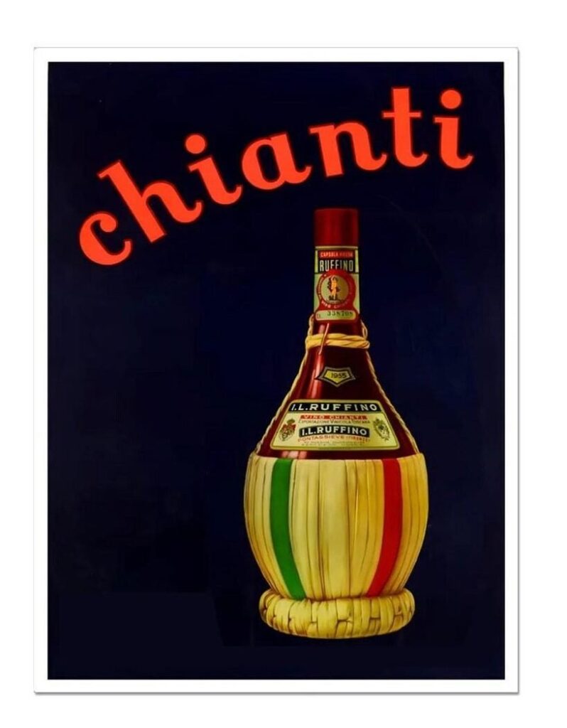 Chianti Poster, Vintage Wine Poster Chianti Print