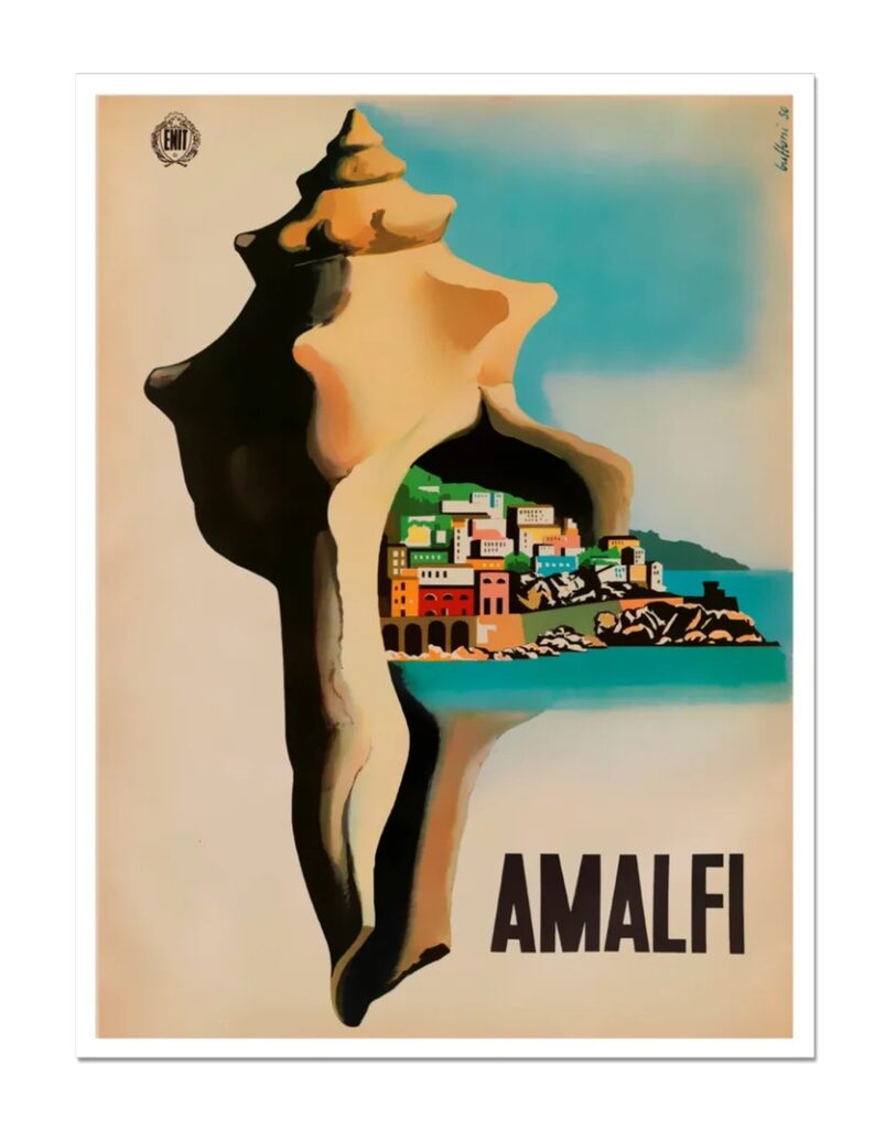 Amalfi Vintage Italian travel poster