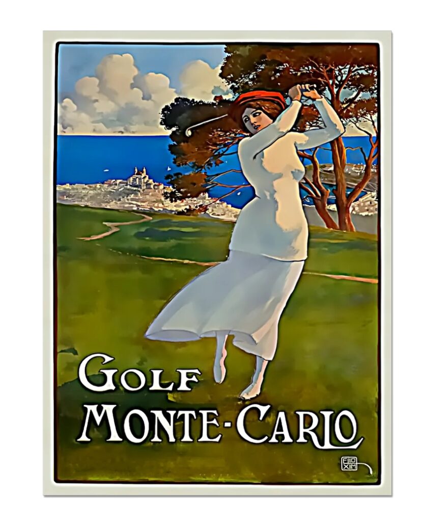 Vintage Monte Carlo golf poster, travel poster digital download