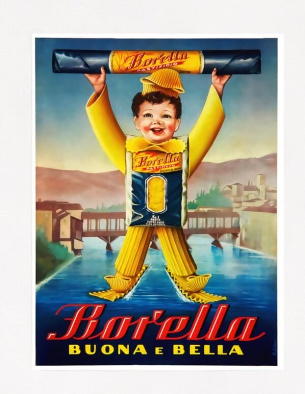 Borella Pasta Vintage Italian Food & Drink Poster