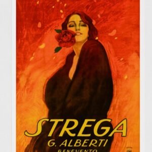 Strega vintage Italian food and drink poster, aperitivo, digestivo