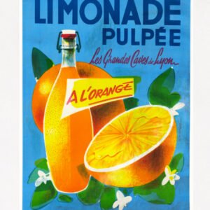 Limonade Pulpee vintage French orange lemonade poster print