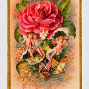 Vintage Victorian Christmas card, digital download