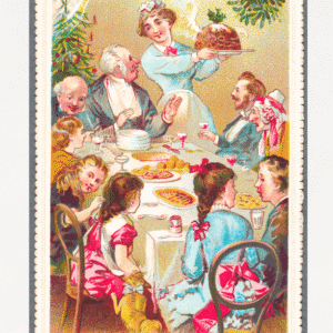Victorian Christmas card to print. We All Wish You A Merry Christmas