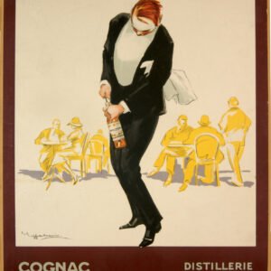 Vintage Italian Cognac Poster, Cognac Italianp