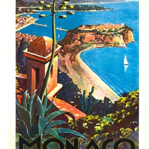 Monaco travel poster vintage travel poster for Monaco by Etienne