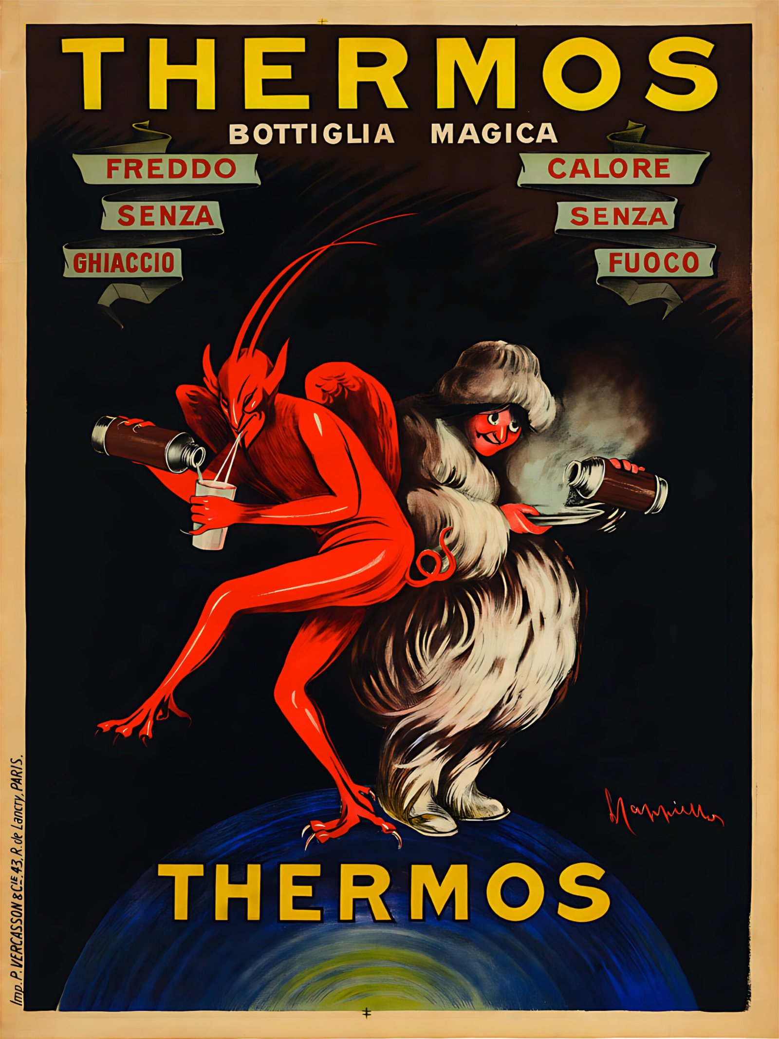 Leonetto Cappiello poster, Thermos poster hot and cold