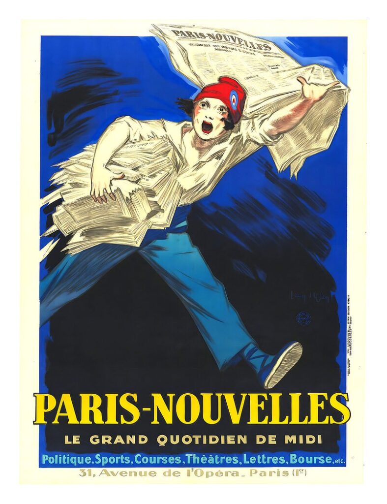 Paris Nouvelles poster, vintage Jean Dylen poster from 1931