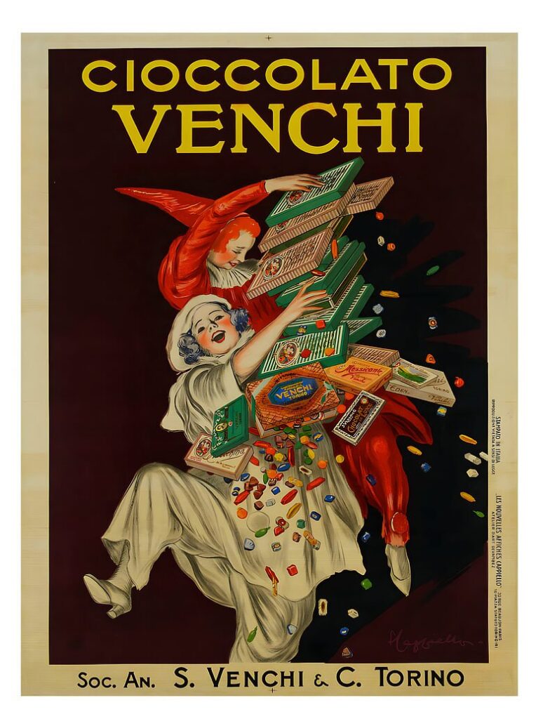 Leonetto Cappiello Cioccolato Venchi vintage advertising poster 1921–1930 Art Deco Italian chocolate print digital download