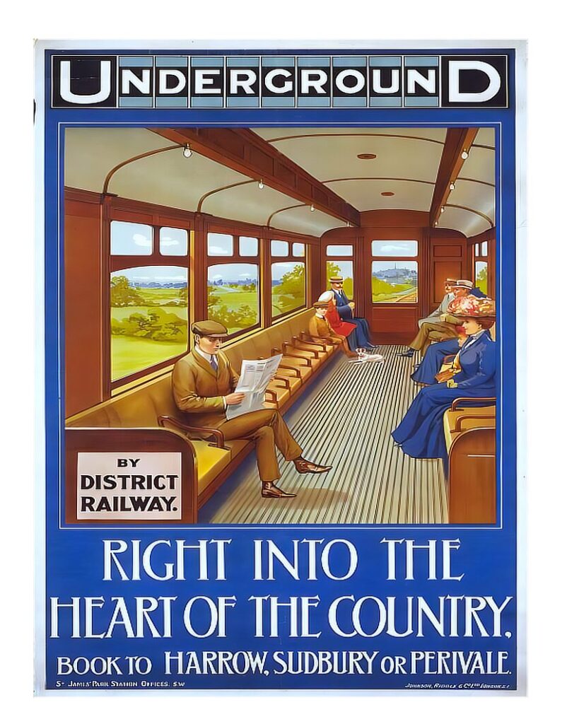 RIGHT INTO THE HEART OF THE COUNTRY London underground poster digital download