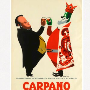 Carpano Brindisi Storico vintage Italian vermouth poster by Armando Testa before 1959, digitally restored