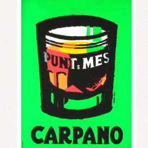 Carpano Punt e Mes Bicchiere vintage Italian aperitivo poster by Armando Testa 1960, digitally restored