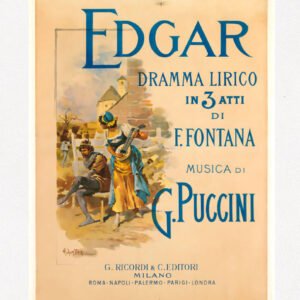 Edgar Puccini Adolf Hohenstein vintage opera poster digital download
