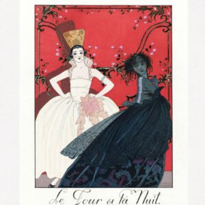 Le Jour et la Nuit (1922) fashion illustration by George Barbier. Vintage 1920s fashion poster, Art deco fashion poster