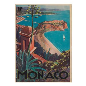 Monaco Etienne Clerissi 1930 38. Vintage French Travel poster