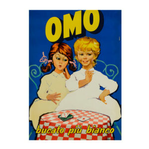 Vintage Omo washing soap poster, vintage home poster, soap powder poster, laundry poster print