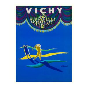 Vichy Golf poster by Bernart Villemot in 1950-55