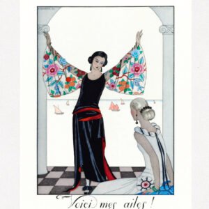Voici mes ailes! 1923 fashion illustration by George Barbier, vintage fashion poster print