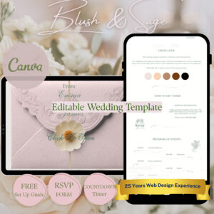 Dusty Pink Canva editable website template