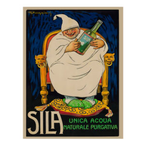 Vintage Sila Acqua mineral water poster, Calabria 1920s