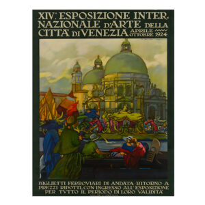 Vintage Venice art exhibition poster ad, Dudovich