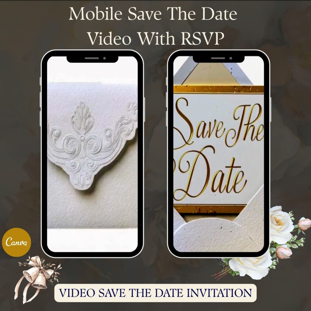 Ivory and gold save the date video template