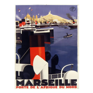 Vintage French Travel Poster, PLM Marseille, Porte de l'Afrique du Nord - Roger Broders - 1929