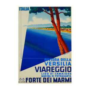 Vintage Versilia, Forten Dei Marmi, Viareggio Poster 1934 Mario Puppo