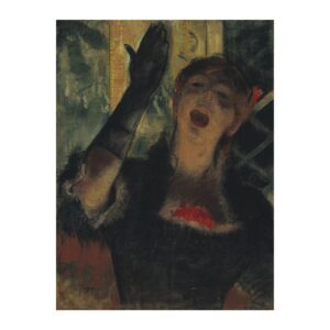 Vintage fine art poster Café Singer by Edgar Degas 1879, framed wall art mockup
