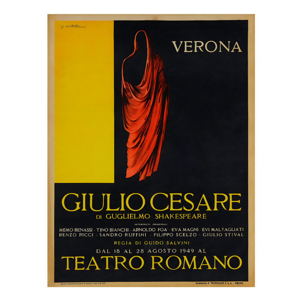 Vintage Italian Poster GIULIO CESERE