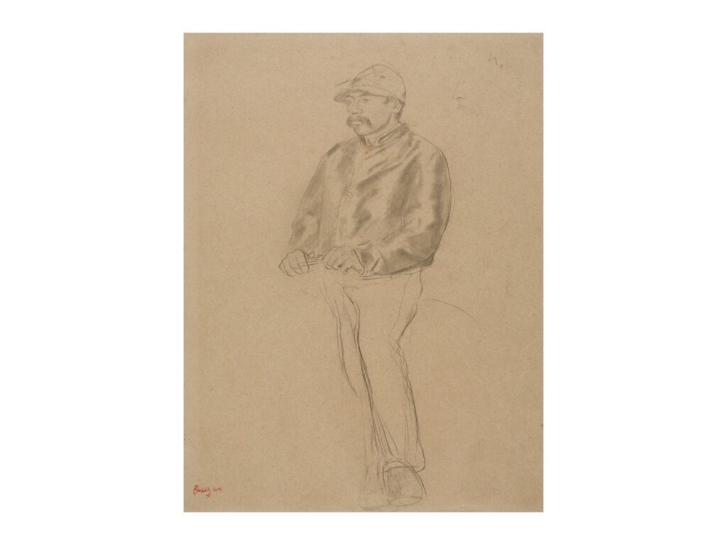 Vintage fine art poster Jockey by Edgar Degas 1866-1880, framed wall art mockup