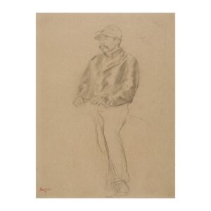 Vintage fine art poster Jockey by Edgar Degas 1866-1880, framed wall art mockup