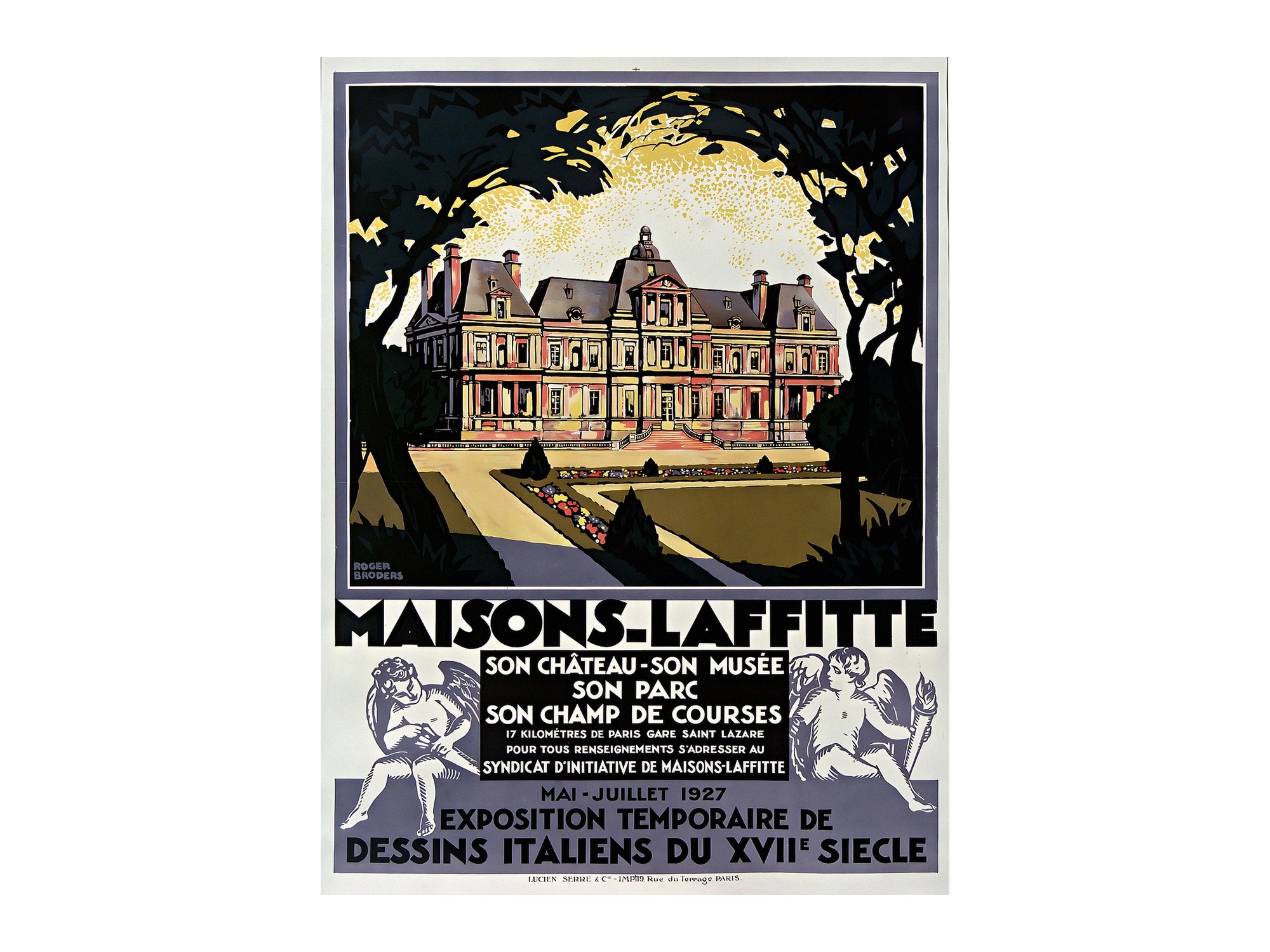Vintage French Exhibition Poster Maisons-Lafitte Exposition de Dessins Italiens - Roger Broders - 1927