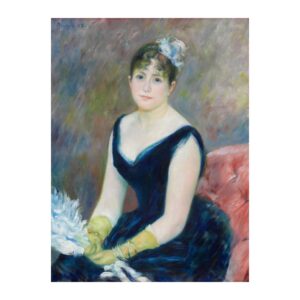 Vintage fine art poster Madame Léon Clapisson by Pierre-Auguste Renoir 1883, framed wall art mockup