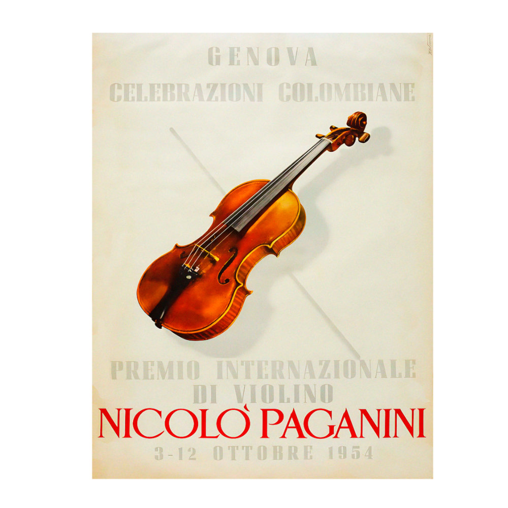 Vintage Italian Poster Niccolò Paganini International Violin Prize